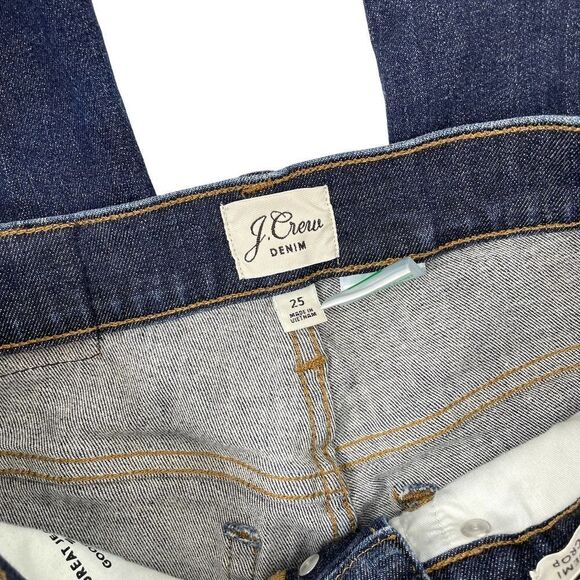 J. Crew 9" demi-boot crop jean in Dark Worn wash Sz 25 Item AB376 - Picture 8 of 10